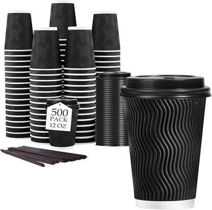 Lamosi 500 Pack 12 oz Disposable Coffee Cups by BuyNow