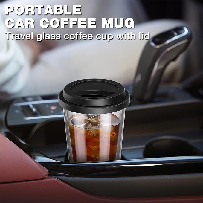 Qipecedm® 2 Packs Double Walled Glass Coffee Mugs - Image 6