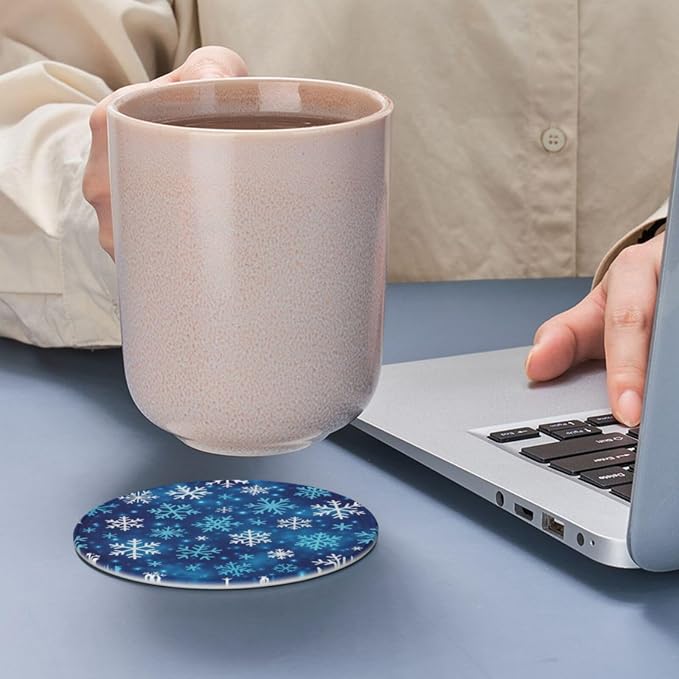 Winter Blue Snowflakes Coasters - Image 6