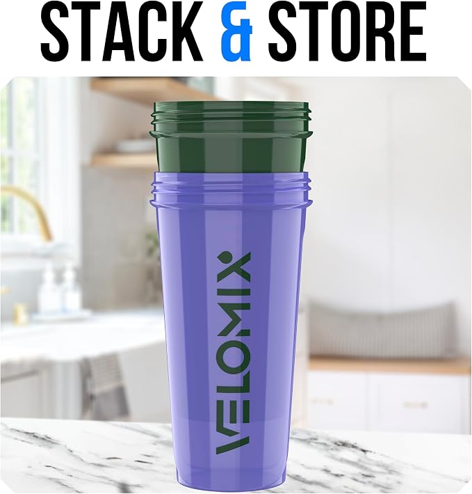 VELOMIX 2 Pack 28oz Protein Shaker Bottle - Image 6