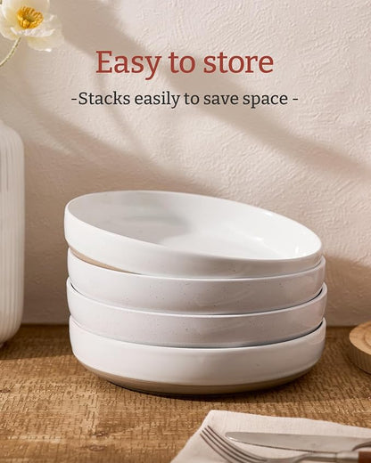 famiware Milkyway 33 oz Pasta Bowls Set of 4, Dishwasher & Microwave Safe - Image 3