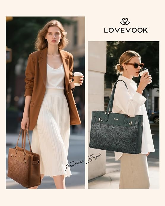 LOVEVOOK Laptop Tote Bag for Women Work, Teacher Tote Bag - Image 2