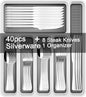 49-Piece Stainless Steel Silverware Set by JUNLIN