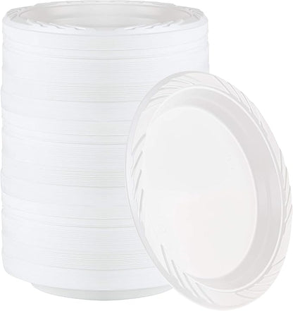 400 Count Disposable 7 Inch White Plastic Plates by PLASTICPRO