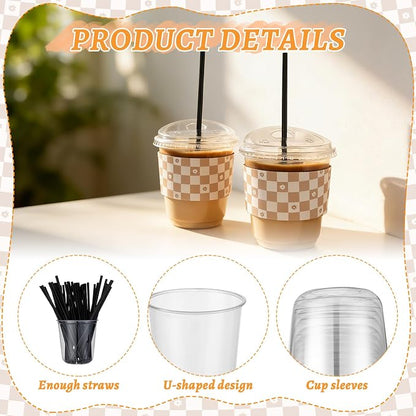 50 Sets 12 Oz Clear Plastic Coffee Cups - Image 3