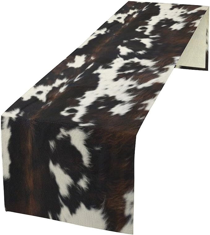 Cow Print Table Runner, 13x70 Inch by Yearn+Jear