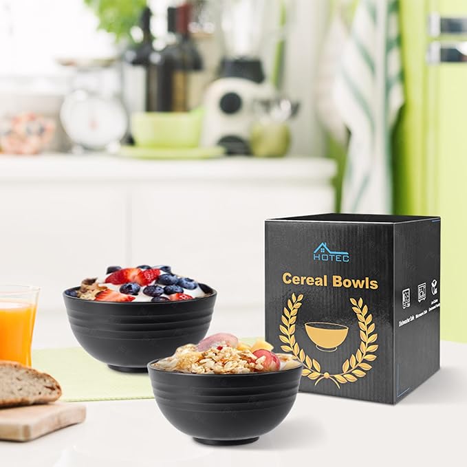 HOTEC 12-PACK BPA Free Unbreakable Plastic Cereal Bowls - Image 7