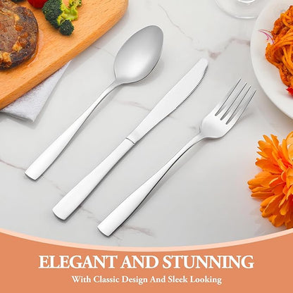 40 Pcs Silverware Set, Stainless Steel Flatware Set - Image 6