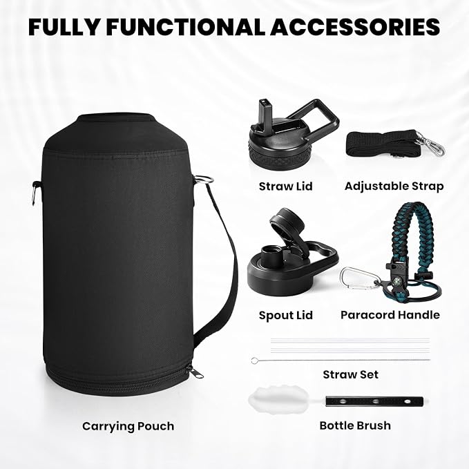 RAYMYLO One Gallon Water Bottle Insulated 128 oz, Stainless Steel | Triple - Image 8