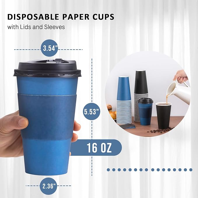 SIUQ 500 Pack 16 oz Coffee Cups - Image 2