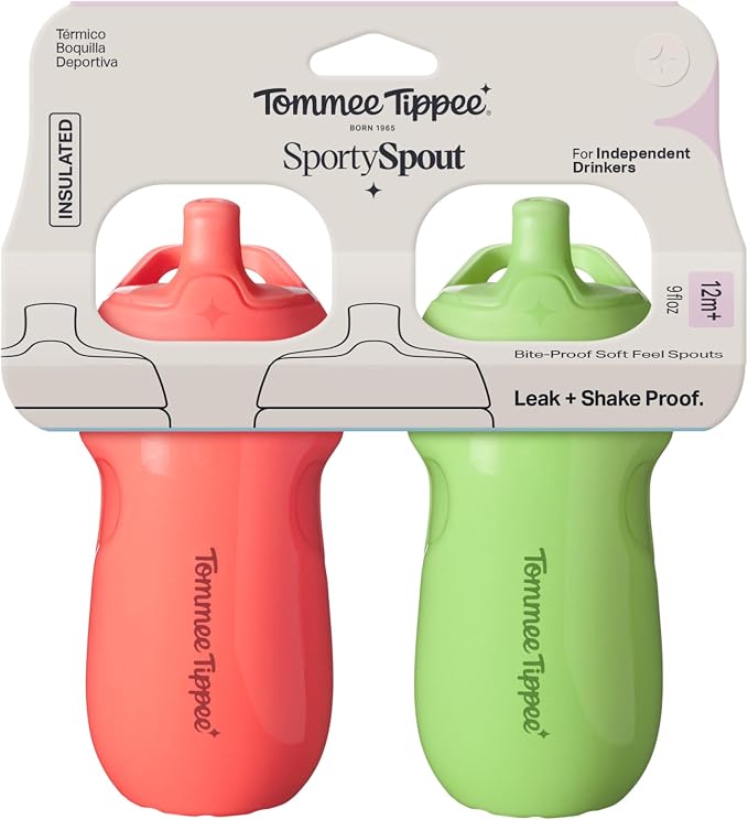 Tommee Tippee Toddler Sippy Cup, Sporty Spout, 1-3 Years, Insulated | Pack of 2 - Image 6