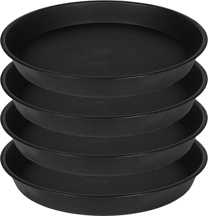 4 Pack of 16 17 inch Plant Saucer, 2.3" Depth, Heavy Duty Deep Plant Trays by Bleuhome
