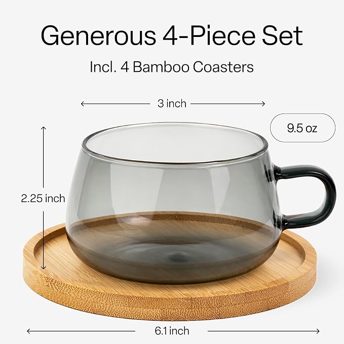 MIAMIO - Cappuccino Glasses/Tea Glasses Set - Olea | Borosilicate tea glasses - Image 3
