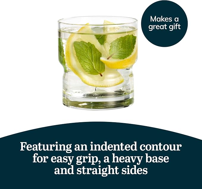 Libbey Newton Double Old Fashioned Glasses Set of 6, Stackable Short Drinking - Image 5