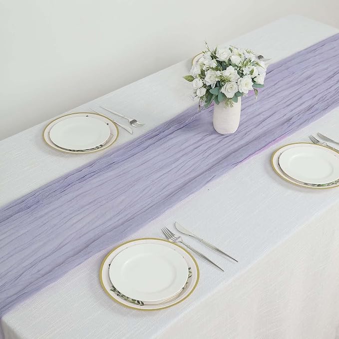 Efavormart 10ft Lavender Lilac Cheesecloth Table Runner - Image 7