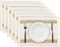Boho Placemats Set of 6, 12x18 Inch Natural Cotton Burlap and Kitchen Woven by Niviy
