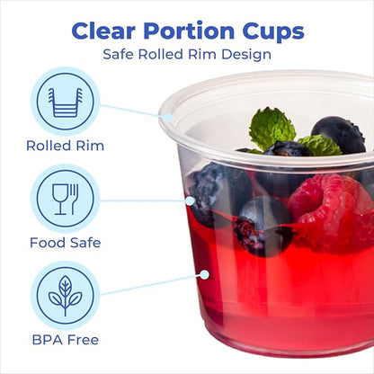 Fit Meal Prep 4 oz BPA Free Condiment Cups, No Lids, 250 Pack - Image 4