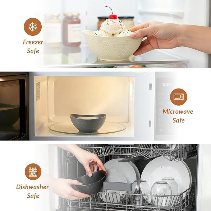Unbreakable Snack Bowls, Wheat Straw Small Bowls, 10 OZ Plastic Bowls - Image 6