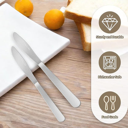 150 Pcs Stainless Steel Dinner Knives Bulk 8.3 Inches Spreader Knives - Image 3