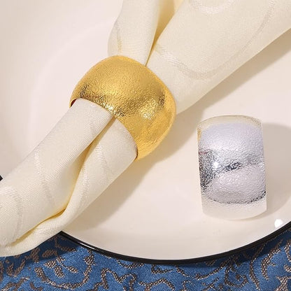 14K Gold Napkin Rings Set of 12, Metal Gold Napkins Rings Holder Buckles - Image 2