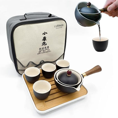 LURRIER Porcelain Chinese Gongfu Tea Set, Portable Teapot Set by LURRIERUS