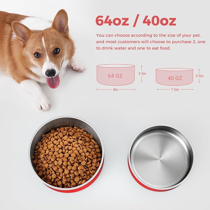 WENBOKMIN Dog Bowl, Stainless Steel Dog Food and Water Bowl - Image 2