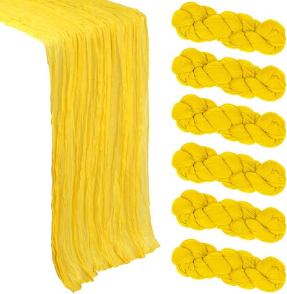 6 Pack Lemon Yellow Cheesecloth Table Runner 10Ft Gauze Cheese Cloth Table by Heneger