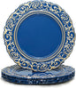 Antique Charger Plates with Gold Rim, 13 Inch Royal Blue Dinner Plate Chargers by Umisriro