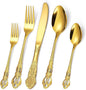 20 Pieces Gold Gorgeous Retro Silverware Set by MetalServingUtensils