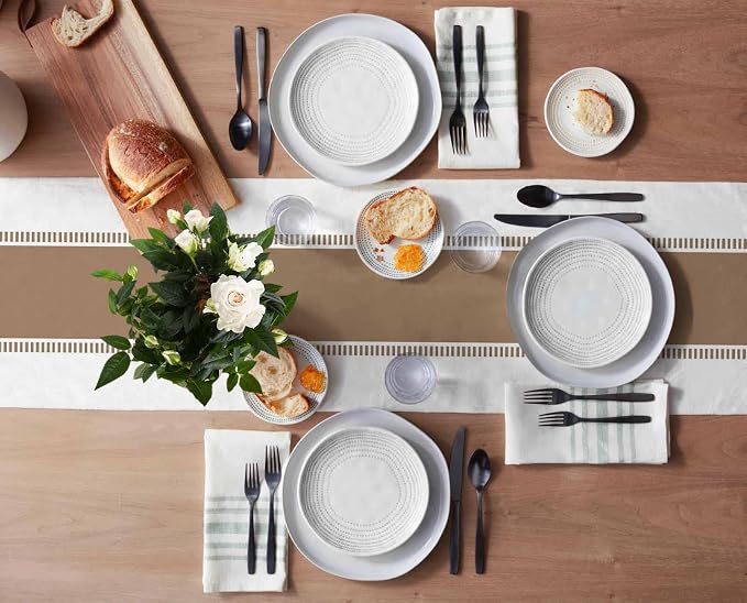 Brown Table Runners 90 inches Long, Stripes Minimalist Simple Table Runner - Image 3