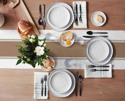 Brown Table Runners 90 inches Long, Stripes Minimalist Simple Table Runner - Image 3