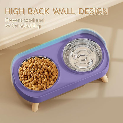 Elevated Cat Bowl, Raised Cat Food and Water Bowl Set - Image 3