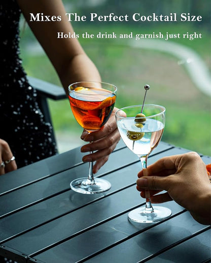 GIHOP Nick and Nora Cocktail Glasses, Small Coupe Martini Glasses Set of 4 | - Image 6