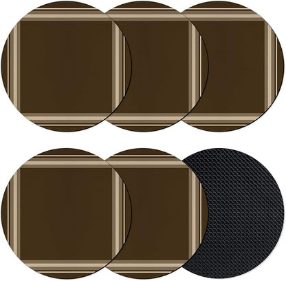 Dark Brown Coasters Set of 6 Absorbent Coasters by Unknown