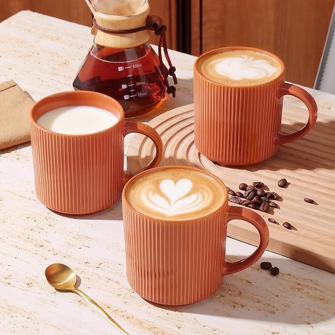 MONITO 16Oz Coffee Mugs Set of 6, Rustic Ceramic Coffee Cups Set - Image 7