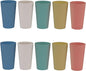 Wheat Straw Unbreakable Cup | 20 oz Reusable Water Drinking Glasses Sets of 10 by LuckyZone