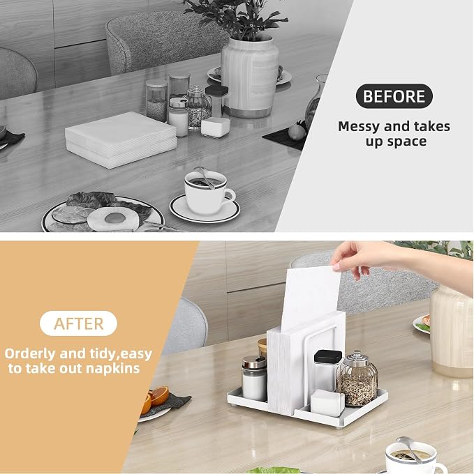 Napkin Holder for Table with Salt and Pepper Shakers Caddy, Standing Paper - Image 5
