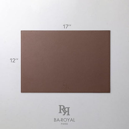 Faux Leather Placemats Set of 12 Vinyl Washable Wipeable Table Mats for Kitchen Dining Table Heat Resistant Waterproof Modern Indoor/Outdoor Placemats Non-Slip Easy Clean Place Mats (Chocolat)