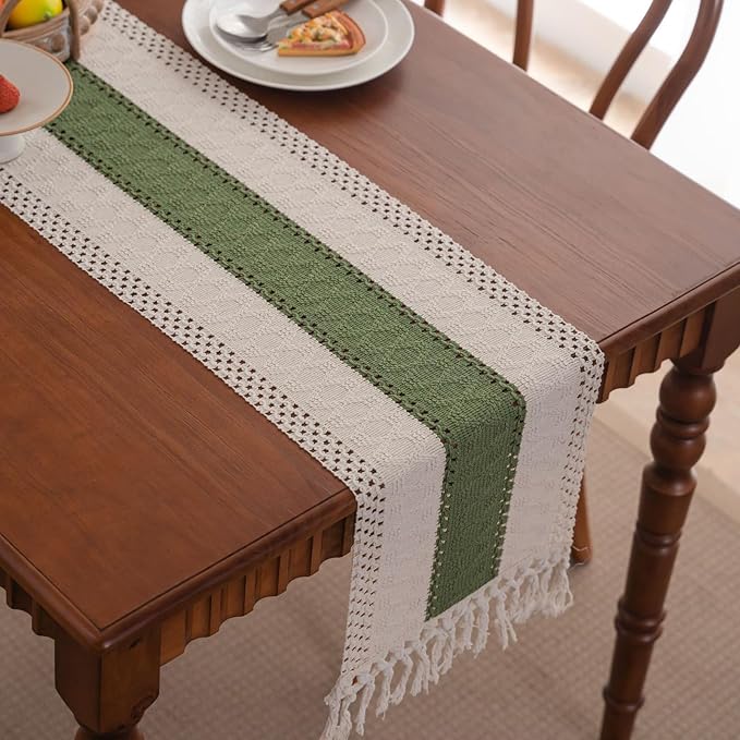 Dark Green Table Runner 90 Inches Long - Image 5