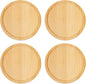 Wood Coasters Set of 4 - Handcrafted Drink Coaster Thick Heat-Resistant for Office, Bar, Farmhouse - Natural Bamboo Drink Cup Coasters for Table Protection
