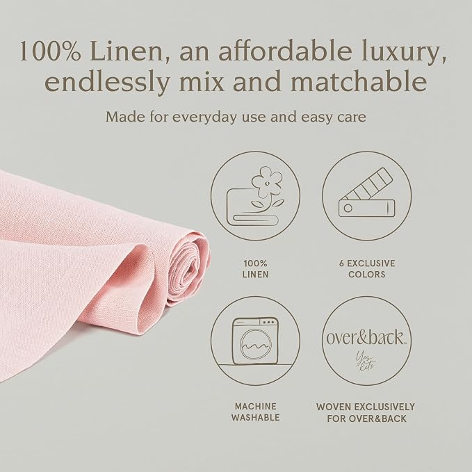 Over&Back 18x90 Washed 100% Linen Table Runner - Image 2