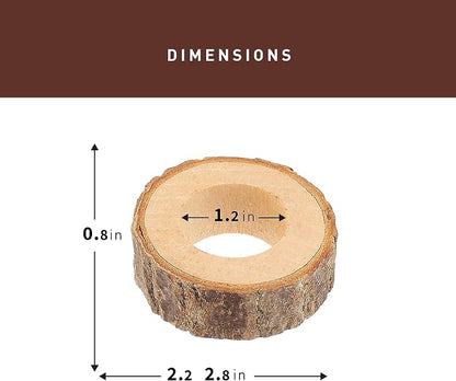 Jolitee's Handmade Rustic Wooden Napkin Rings Set of 4 | Elegant, Lightweight - Image 3