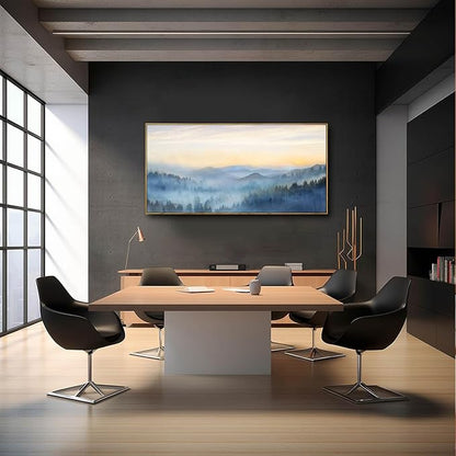 YJYart Canvas Wall Art Misty Forest Gold Wall Decor Nature Painting Modern Artwork for Bedroom Kitchen Office Wall Decorations 24x48 Inch