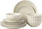 Gibson Elite Peach Orchard 12-Piece New Bone China Dinnerware Set Service by GibsonHomewares