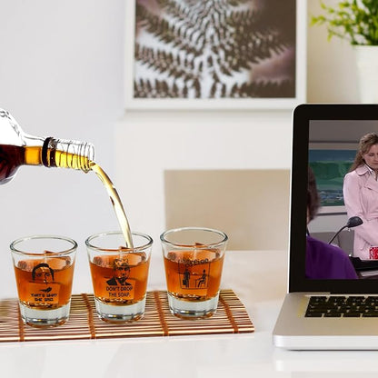 6 PCS The Office Merchandise Shot Glasses Set, 1.5 oz The Office Merch Clear - Image 4