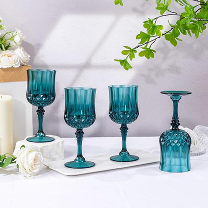 Ciaell 24 Pack Green Plastic Wine Glasses - Image 5