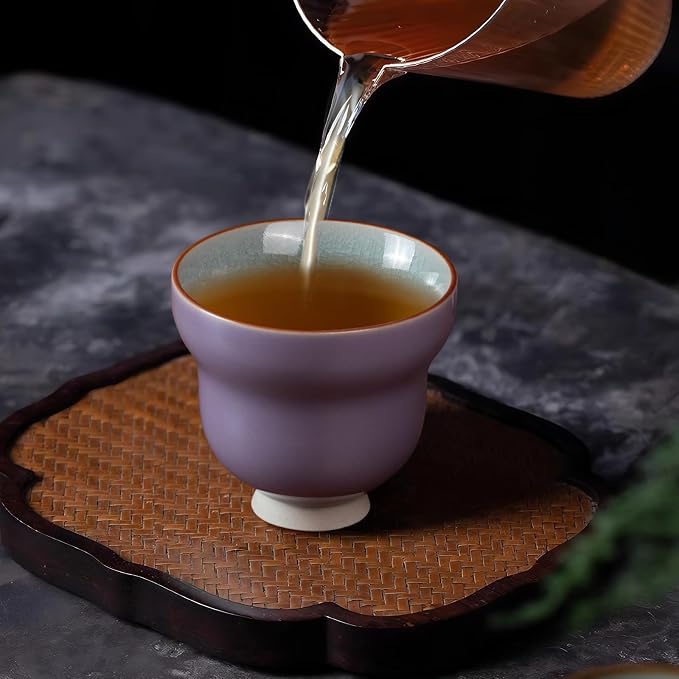 KAMMAK Japanese Tea Cups, 4.2 Oz Small Handmade Ceramic Teacups, Loose Leaf and - Image 3
