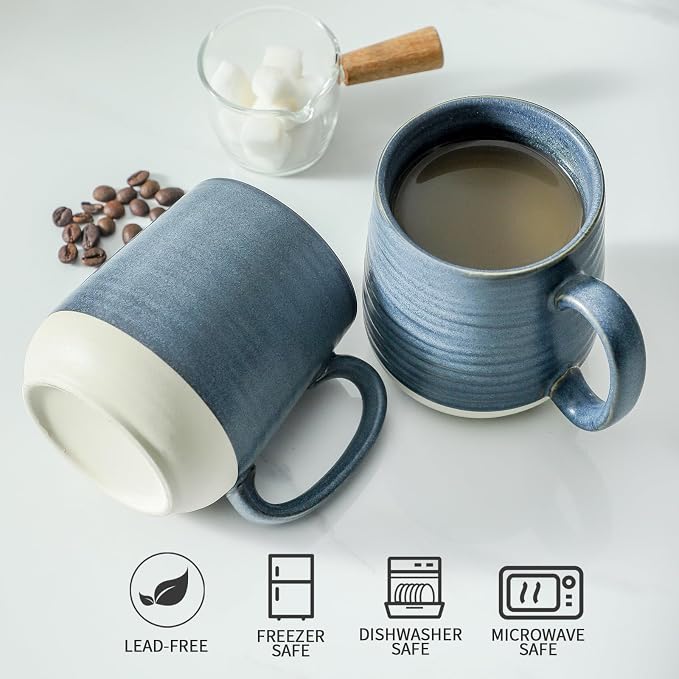 Hasense Coffee Cups, 15 oz Coffee Mugs Ceramic - Image 6