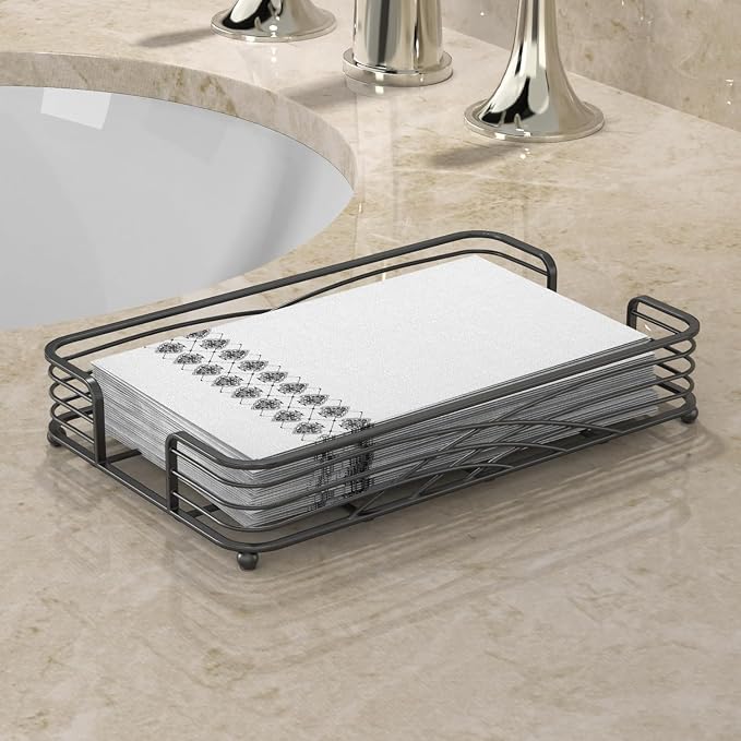 Guest Hand Towel Holder for Bathroom, Powder Room & Vanity Use - Image 2