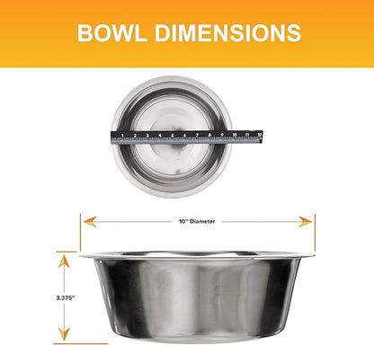 Neater Pet Brands 12 Cup (96 oz.) Stainless Steel Dog Bowls, Set of 2 Metal Bowls for Large Breed, Large Dog Water Bowl or Food Bowl for Indoors or Outdoors, Dishwasher Safe Dish for Extra Big Dogs